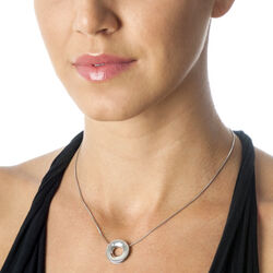 zilver ketting met hanger Emerge Open Circle DP580 Hot Diamonds