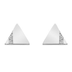 Zilver oorbellen driehoekig Silhouette Triangle Hot Diamonds