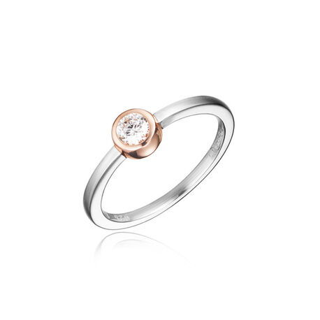 matchmaker puree Intact Zilver ring met rosé ornament - Esprit ring Tiny - bij zilver.nl