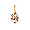 Faberge ei hanger wit met bruin emaille