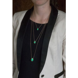roséverguld collier hanger groen Tatiana Fabergé TF9 green eye small