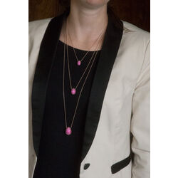 Tsars Collection Vergulde ketting met ei roze TF9 Berry field eye medium