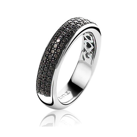 Zinzi half alliance ring zwart ZIR1183Z