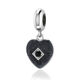 Zilver bedel Black big heart Endless 3350-1
