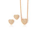 Aanbieding goudvergulde set hart collier met oorstekers