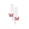 Zilver doortrekoorbellen Roze vlinders Nicole Barr