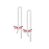 Zilveren doortrek oorbellen libelle roze emaille wit saffier Nicole Barr