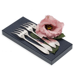Set van 4 zilveren belegvorkjes model puntfilet