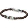 bruin leren armband met staal Fred Bennett B4209