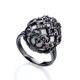 Zwart zilver ring met wit agaat Fabergé