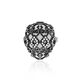 Zwart zilver ring met wit agaat Fabergé