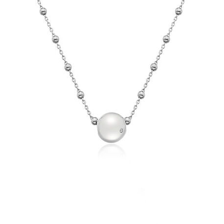Zilver collier Globe Hot Diamonds DN113