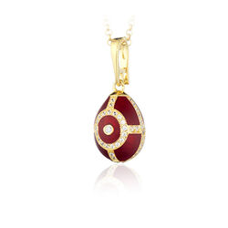 Maison Tatiana Fabergé charms ei rood emaille F052r