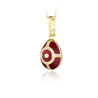 Verguld met rood emaille ei hanger Fabergé