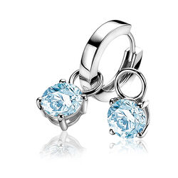 Zinzi zilveren creoolhangers licht  blauw zich1300b