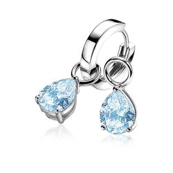 Zilver creoolhangers lichtblauw peer zirkonia ZICH1302b Zinzi