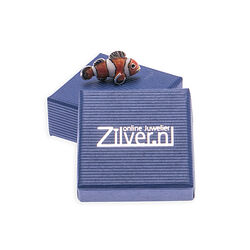 Zilveren miniatuur clown vis met emaille Saturno