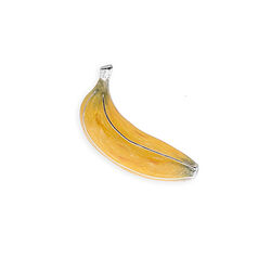 miniatuur zilveren banaan met geel emaille van Saturno