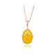 rosé ketting met geel kristal hanger Tsars Collection