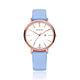 Lichtblauw Zinzi horloge met rosé vergulde kast