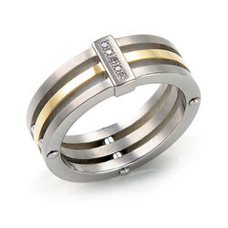 Boccia Titanium Ring Bicolor Diamant 0126-02