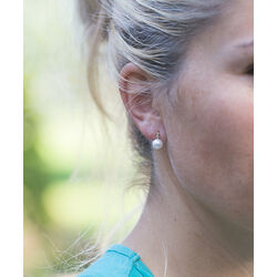 gouden pareloorbellen met zirkonia