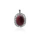 Zilver hanger topaas en cat eye zirkonia