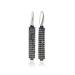 Zilver oorbellen Spark classy Jet Black