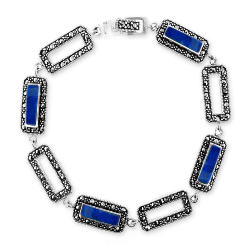 voor kan zijn Volharding Markasiet armband met lapis lazuli - verwen jezelf - Zilver.nl