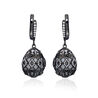 Zilver oorbellen zwart met wit agaat Tsars Collection