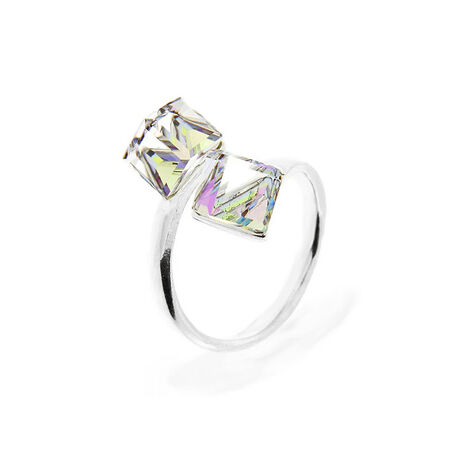Zilveren ring Cube Vitrail Light van Spark Jewelry