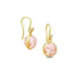 Julie Sandlau verguld zilveren oorbellen zacht roze kristal