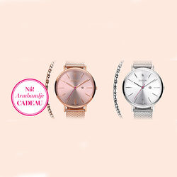 Rosé plated horloge Zinzi Retro met paars ZIW405P