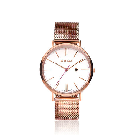 Rosé verguld Zinzi horloge witte wijzerplaat