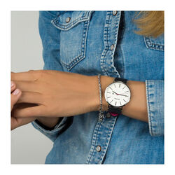 Zwart Zinzi Retro horloge witte wijzerplaat ZIW406