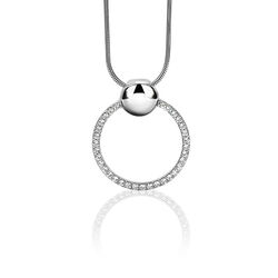 Zilver hanger cirkel zirkonia zih1364z Zinzi