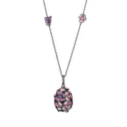 Gezwart zilver ei lila Fabergé Tsars Collectie