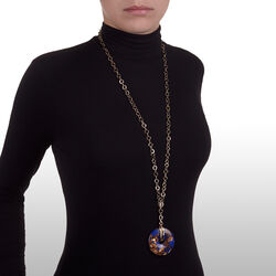 Verguld zilveren keting met lapis lazuli hanger Giovanni Raspini