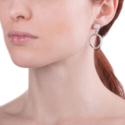 Giovanni Raspini zilveren oorstekers bezet met Swarovski Crystal