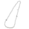 LeLune parelsnoer wit met zilver 85 cm