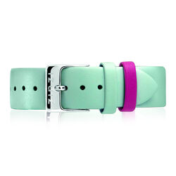 Zinzi Retro aquablauw leren horlogeband stalen sluiting