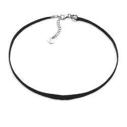 Zwart leren choker met charms sterretje Zinzi