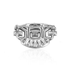 Zilveren Art Deco stijl broche met crystals
