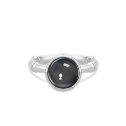 Julie Sandlau Bamboo zilveren ring hematiet quartz