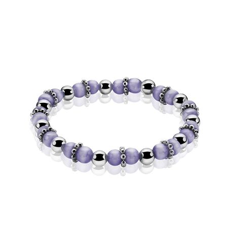 Rekarmbandje paarse beads met zilver ZIa931p Zinzi