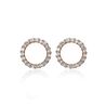 Christina roseverguld zilvern oorbellen circle topaas