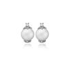 Christina zilveren oorstekers parel topaas