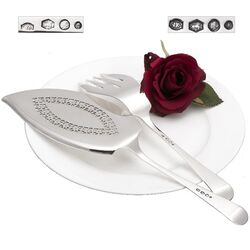 Visdienschep met vork zilver Hollands glad