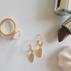 Julie Sandlau verguld zilveren Bamboo ring white