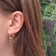 Verguld zilveren oorbellen zacht roze kristal Julie Sandlau